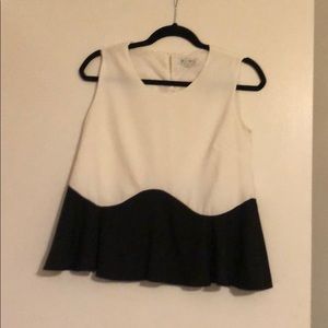 Black and White Peplum Top